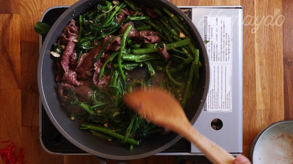 蝦醬通菜炒牛肉